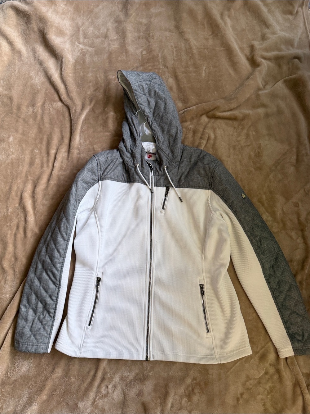 Spyder Lightweight Hooded Jacket in White & Gray